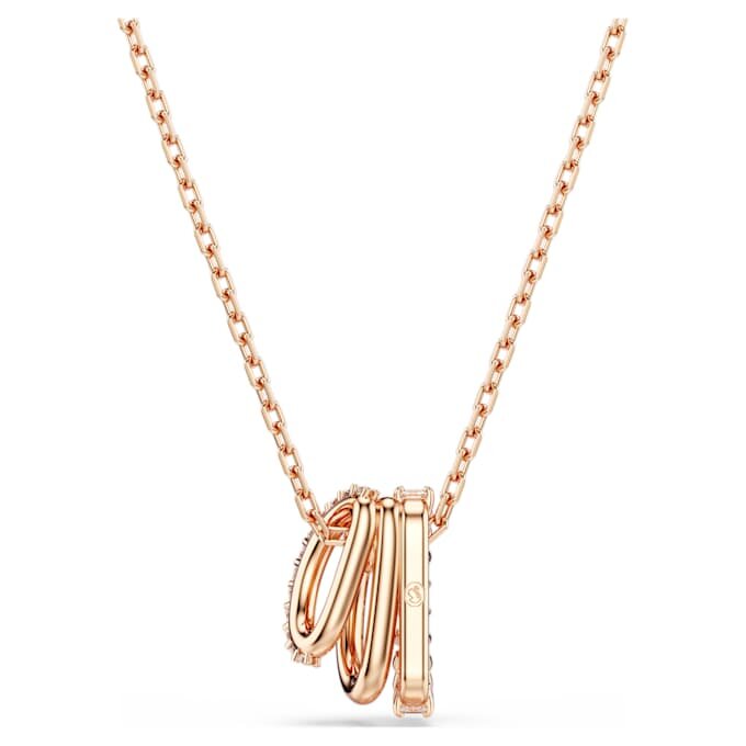 Ciondolo Hyperbola con tagli misti, bianco, placcato in oro rosa Ciondolo Hyperbola con tagli misti, bianco, placcato in oro rosa