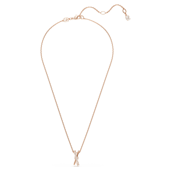 Ciondolo Hyperbola con tagli misti, intrecciato, bianco, placcato in oro rosa Ciondolo Hyperbola con tagli misti, intrecciato, bianco, placcato in oro rosa