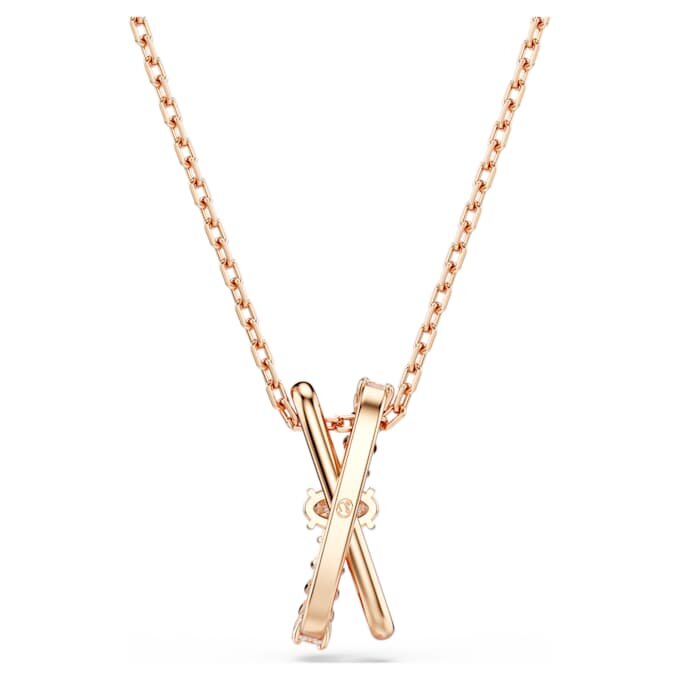 Ciondolo Hyperbola con tagli misti, intrecciato, bianco, placcato in oro rosa Ciondolo Hyperbola con tagli misti, intrecciato, bianco, placcato in oro rosa