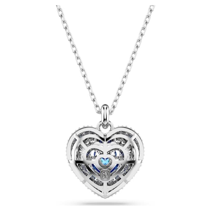 Ciondolo Idyllia a forma di cuore, blu, placcato in rodio Ciondolo Idyllia a forma di cuore, blu, placcato in rodio