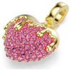 Ciondolo Idyllia a taglio rotondo, a forma di cuore, rosa, placcato in oro Ciondolo Idyllia a taglio rotondo, a forma di cuore, rosa, placcato in oro