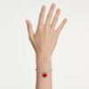 Ciondolo Idyllia a taglio rotondo, a forma di cuore, rosso, placcato oro Ciondolo Idyllia a taglio rotondo, a forma di cuore, rosso, placcato oro