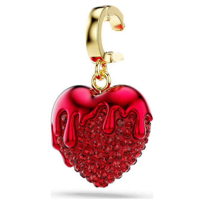 Ciondolo Idyllia a taglio rotondo, a forma di cuore, rosso, placcato oro Ciondolo Idyllia a taglio rotondo, a forma di cuore, rosso, placcato oro