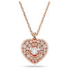 Ciondolo Idyllia con perla di cristallo, a forma di cuore, bianco, placcato in oro rosa Ciondolo Idyllia con perla di cristallo, a forma di cuore, bianco, placcato in oro rosa