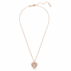 Ciondolo Idyllia con perla di cristallo, a forma di cuore, bianco, placcato in oro rosa Ciondolo Idyllia con perla di cristallo, a forma di cuore, bianco, placcato in oro rosa