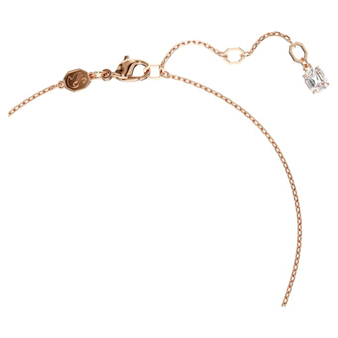 Ciondolo Idyllia con perla di cristallo, a forma di cuore, bianco, placcato in oro rosa Ciondolo Idyllia con perla di cristallo, a forma di cuore, bianco, placcato in oro rosa
