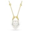 Ciondolo Idyllia con tagli misti, a forma di cuore, bianco, placcato in oro Ciondolo Idyllia con tagli misti, a forma di cuore, bianco, placcato in oro