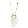 Ciondolo Idyllia con tagli misti, a forma di cuore, bianco, placcato in oro Ciondolo Idyllia con tagli misti, a forma di cuore, bianco, placcato in oro