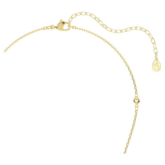 Ciondolo Idyllia con tagli misti, a forma di cuore, bianco, placcato in oro Ciondolo Idyllia con tagli misti, a forma di cuore, bianco, placcato in oro