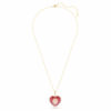 Ciondolo Idyllia con tagli misti, a forma di cuore, rosa, placcato in oro rosa Ciondolo Idyllia con tagli misti, a forma di cuore, rosa, placcato in oro rosa