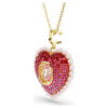 Ciondolo Idyllia con tagli misti, a forma di cuore, rosa, placcato in oro rosa Ciondolo Idyllia con tagli misti, a forma di cuore, rosa, placcato in oro rosa
