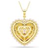 Ciondolo Idyllia con tagli misti, a forma di cuore, rosa, placcato in oro rosa Ciondolo Idyllia con tagli misti, a forma di cuore, rosa, placcato in oro rosa