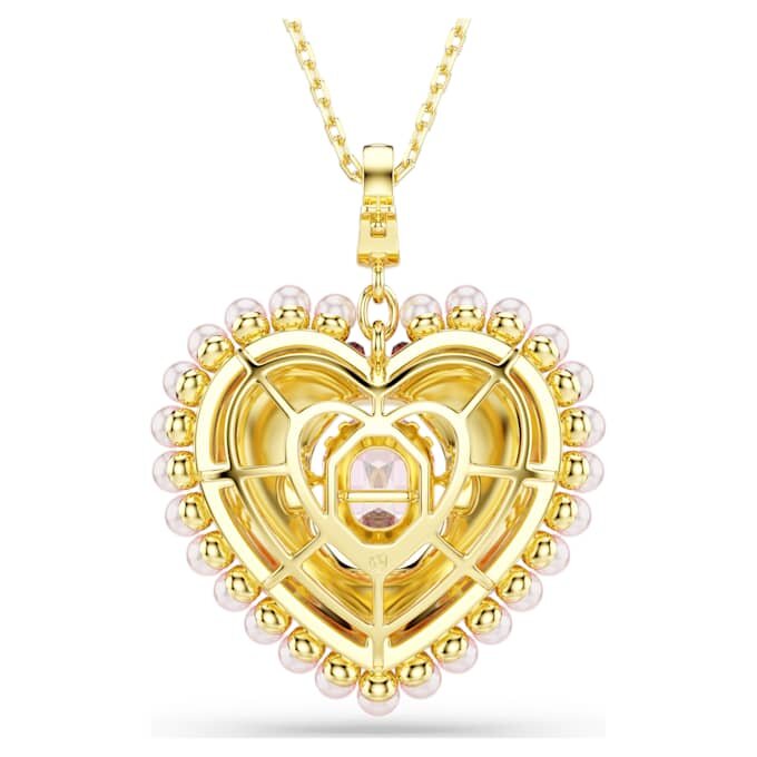 Ciondolo Idyllia con tagli misti, a forma di cuore, rosa, placcato in oro rosa Ciondolo Idyllia con tagli misti, a forma di cuore, rosa, placcato in oro rosa