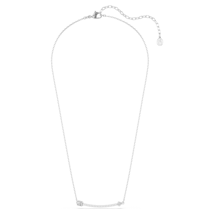 Ciondolo Idyllia con tagli misti, a forma di freccia, bianco, placcato in rodio Ciondolo Idyllia con tagli misti, a forma di freccia, bianco, placcato in rodio