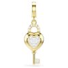 Ciondolo Idyllia con tagli misti, cuore con chiave, bianco, placcato oro Ciondolo Idyllia con tagli misti, cuore con chiave, bianco, placcato oro