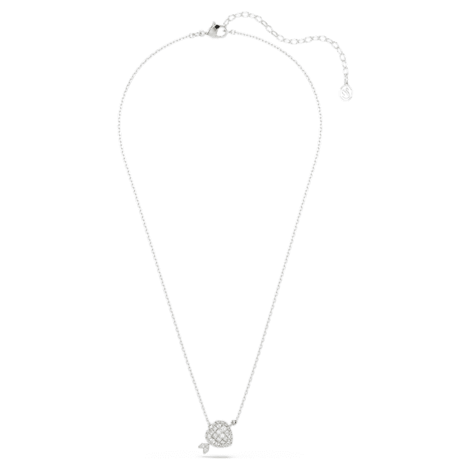Ciondolo Idyllia con tagli misti, cuore con freccia, bianco, finitura in metalli misti Ciondolo Idyllia con tagli misti, cuore con freccia, bianco, finitura in metalli misti