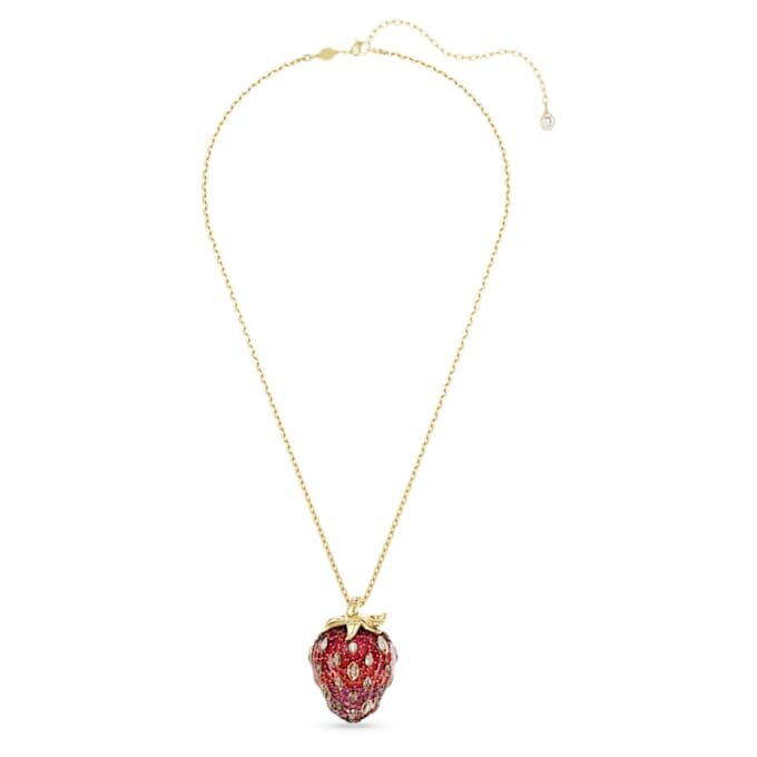 Ciondolo Idyllia con tagli misti, fragola, rosso, placcato oro Ciondolo Idyllia con tagli misti, fragola, rosso, placcato oro