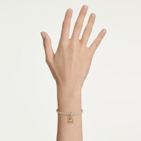 Ciondolo Idyllia con tagli misti, orsacchiotto, color oro, placcato oro