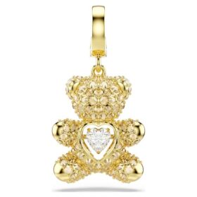 Ciondolo Idyllia con tagli misti, orsacchiotto, color oro, placcato oro