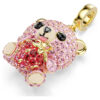 Ciondolo Idyllia con tagli misti, orsacchiotto, rosa, placcato oro Ciondolo Idyllia con tagli misti, orsacchiotto, rosa, placcato oro