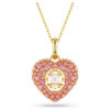 Ciondolo Idyllia con taglio ottagonale, perla di cristallo, cuore, rosa, placcato oro Ciondolo Idyllia con taglio ottagonale, perla di cristallo, cuore, rosa, placcato oro