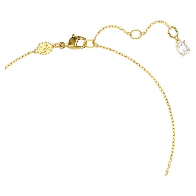 Ciondolo Idyllia con taglio ottagonale, perla di cristallo, cuore, rosa, placcato oro Ciondolo Idyllia con taglio ottagonale, perla di cristallo, cuore, rosa, placcato oro