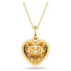 Ciondolo Idyllia con taglio ottagonale, perla di cristallo, cuore, rosa, placcato oro Ciondolo Idyllia con taglio ottagonale, perla di cristallo, cuore, rosa, placcato oro