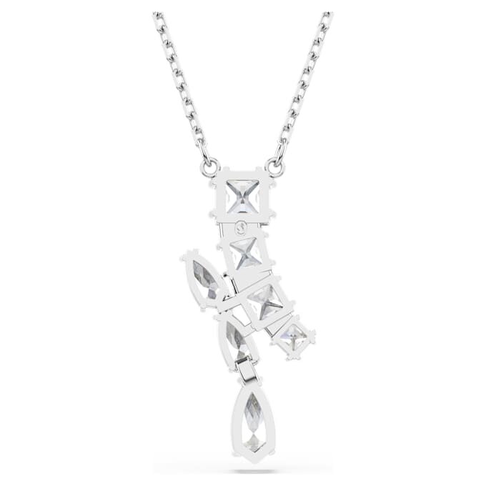 Ciondolo Matrix con tagli misti, bianco, placcato in rodio Ciondolo Matrix con tagli misti, bianco, placcato in rodio