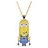 Ciondolo Minions Kevin con pavé, multicolore, placcato oro