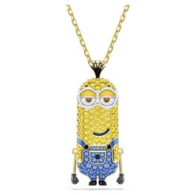 Ciondolo Minions Kevin con pavé, multicolore, placcato oro