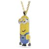 Ciondolo Minions Kevin con pavé, multicolore, placcato oro