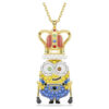 Ciondolo Minions King Bob con pavé, multicolore, placcato oro