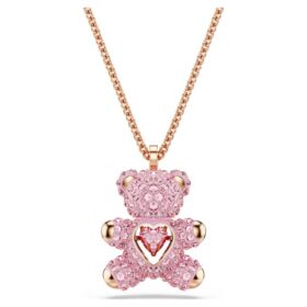 Ciondolo orsacchiotto, rosa, placcato oro rosa