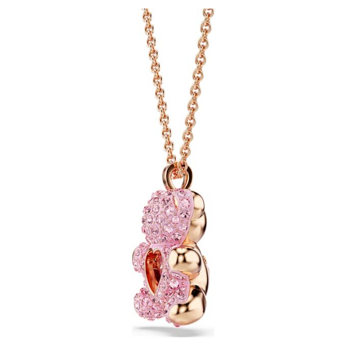 Ciondolo orsacchiotto, rosa, placcato oro rosa Ciondolo orsacchiotto, rosa, placcato oro rosa