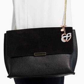 Ciondolo per borsa “Infinity” con simbolo dell’infinito e cuore, bianco, finitura in metalli misti