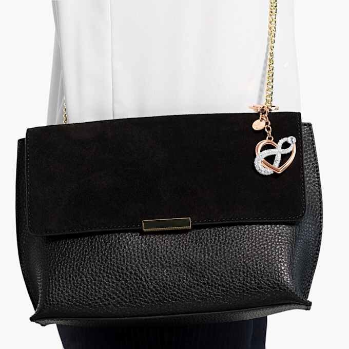 Ciondolo per borsa “Infinity” con simbolo dell’infinito e cuore, bianco, finitura in metalli misti Ciondolo per borsa “Infinity” con simbolo dell’infinito e cuore, bianco, finitura in metalli misti