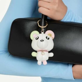Ciondolo per borsa Teddy Bear, multicolore, placcato in oro