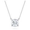 Ciondolo solitario Eternity con diamanti sintetici da 2 carati in totale, forma rotonda, oro bianco 14K Ciondolo solitario Eternity con diamanti sintetici da 2 carati in totale, forma rotonda, oro bianco 14K