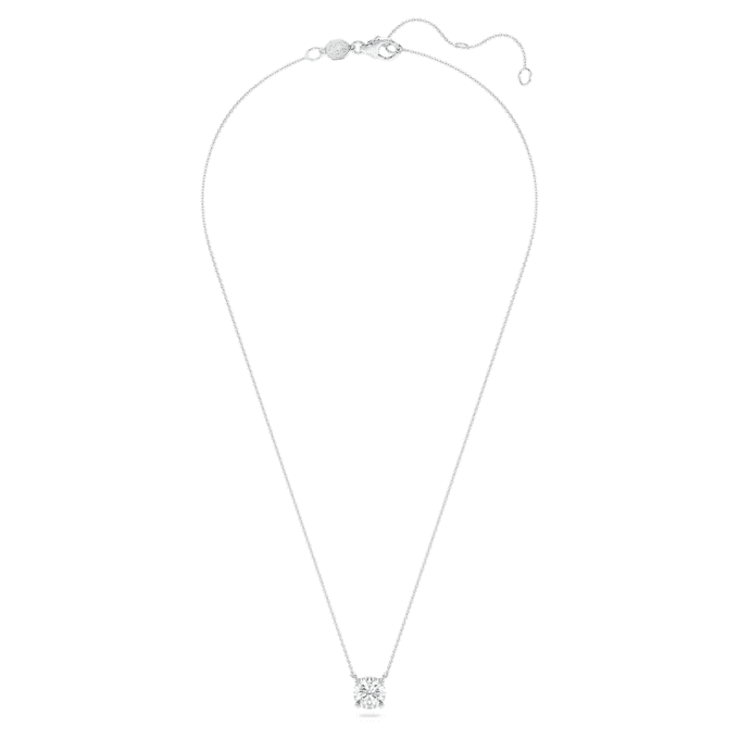 Ciondolo solitario Eternity con diamanti sintetici da 2 carati in totale, forma rotonda, oro bianco 14K Ciondolo solitario Eternity con diamanti sintetici da 2 carati in totale, forma rotonda, oro bianco 14K