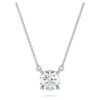 Ciondolo solitario Eternity con diamanti sintetici da laboratorio 1 Ct Tw, forma rotonda, oro bianco 14K Ciondolo solitario Eternity con diamanti sintetici da laboratorio 1 Ct Tw, forma rotonda, oro bianco 14K