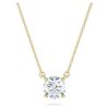 Ciondolo solitario Eternity con diamanti sintetici da laboratorio 1 Ct Tw, forma rotonda, oro giallo 14K Ciondolo solitario Eternity con diamanti sintetici da laboratorio 1 Ct Tw, forma rotonda, oro giallo 14K