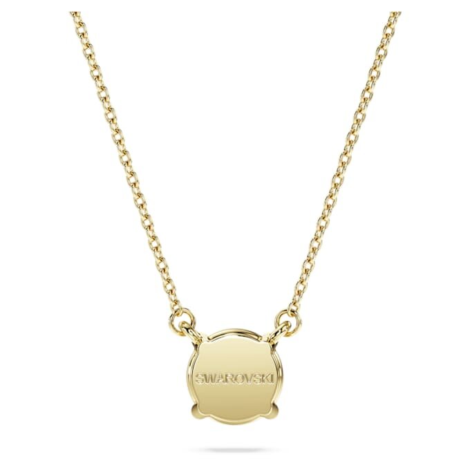 Ciondolo solitario Eternity con diamanti sintetici da laboratorio 1 Ct Tw, forma rotonda, oro giallo 14K Ciondolo solitario Eternity con diamanti sintetici da laboratorio 1 Ct Tw, forma rotonda, oro giallo 14K