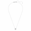 Ciondolo solitario Eternity Halo con diamanti sintetici 0,59 carati in totale, forma rotonda, oro bianco 14K Ciondolo solitario Eternity Halo con diamanti sintetici 0,59 carati in totale, forma rotonda, oro bianco 14K