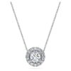 Ciondolo solitario Eternity Halo con diamanti sintetici, 1 Ct Tw, forma rotonda, oro bianco 14K Ciondolo solitario Eternity Halo con diamanti sintetici, 1 Ct Tw, forma rotonda, oro bianco 14K