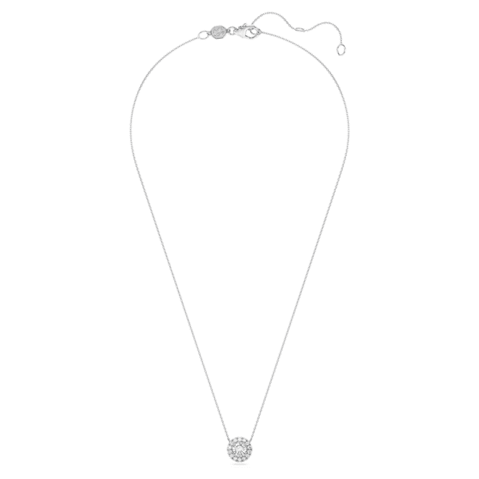 Ciondolo solitario Eternity Halo con diamanti sintetici, 1 Ct Tw, forma rotonda, oro bianco 14K Ciondolo solitario Eternity Halo con diamanti sintetici, 1 Ct Tw, forma rotonda, oro bianco 14K
