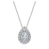 Ciondolo solitario Eternity Halo con diamanti sintetici da 1 Ct Tw, forma a pera, oro bianco 14K Ciondolo solitario Eternity Halo con diamanti sintetici da 1 Ct Tw, forma a pera, oro bianco 14K