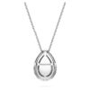 Ciondolo solitario Eternity Halo con diamanti sintetici da 1 Ct Tw, forma a pera, oro bianco 14K Ciondolo solitario Eternity Halo con diamanti sintetici da 1 Ct Tw, forma a pera, oro bianco 14K