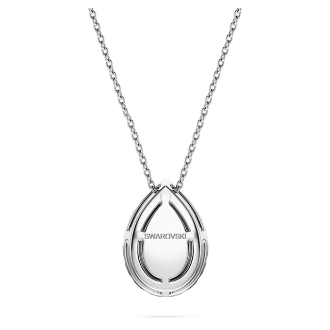 Ciondolo solitario Eternity Halo con diamanti sintetici da 1 Ct Tw, forma a pera, oro bianco 14K Ciondolo solitario Eternity Halo con diamanti sintetici da 1 Ct Tw, forma a pera, oro bianco 14K