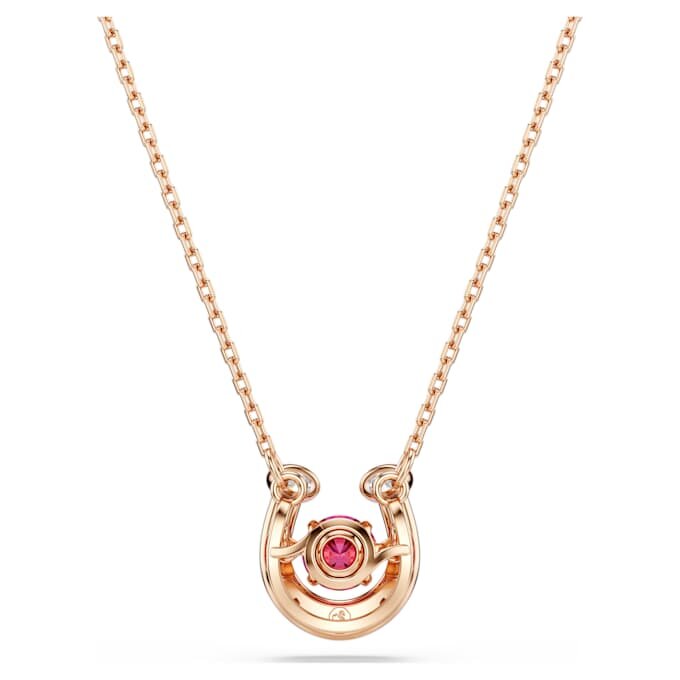 Ciondolo Symbolica a taglio rotondo, pavé, a ferro di cavallo, rosso, placcato oro rosa Ciondolo Symbolica a taglio rotondo, pavé, a ferro di cavallo, rosso, placcato oro rosa