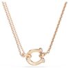 Ciondolo Symbolica con pavé, ferro di cavallo, bianco, placcato in oro rosa